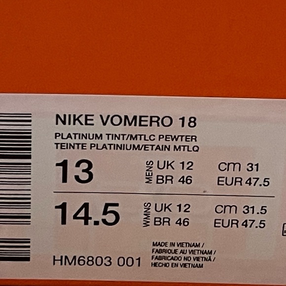 Size 13 - Nike Vomero 18 Platinum Tint Siren Red Running Shoes HM6803-001 Men’s - Picture 10 of 10